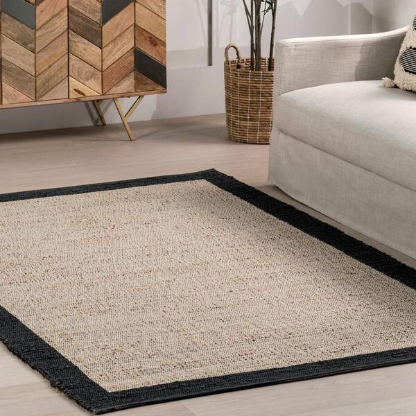 nuLOOM Bronwyn Gray 5 ft. x 8 ft. Bordered Jute Area Rug WDMT01A