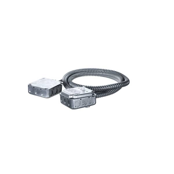 8 ft. Metallic Whip Assembly for Furnaces with 1/2 in. Metal Conduit with Junction Box and Switched GFCI Outlet