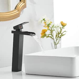 Single Handle Single Hole Bathroom Faucet with Spot Resistant in Matte Black