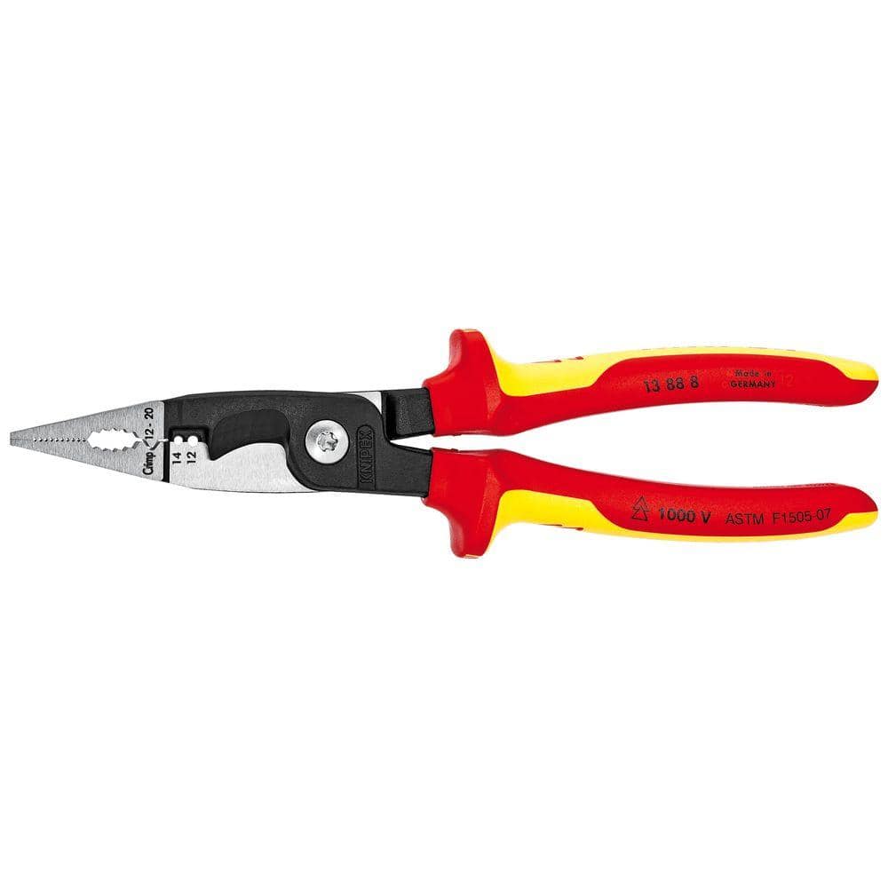 KNIPEX 8 in. Insulated Electrical Installation Pliers 13 88 8 US - The Home  Depot