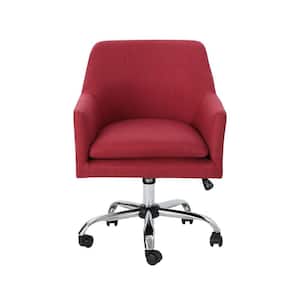 Johnson Mid-Century Modern Red Fabric Adjustable Home Office Chair with Wheels