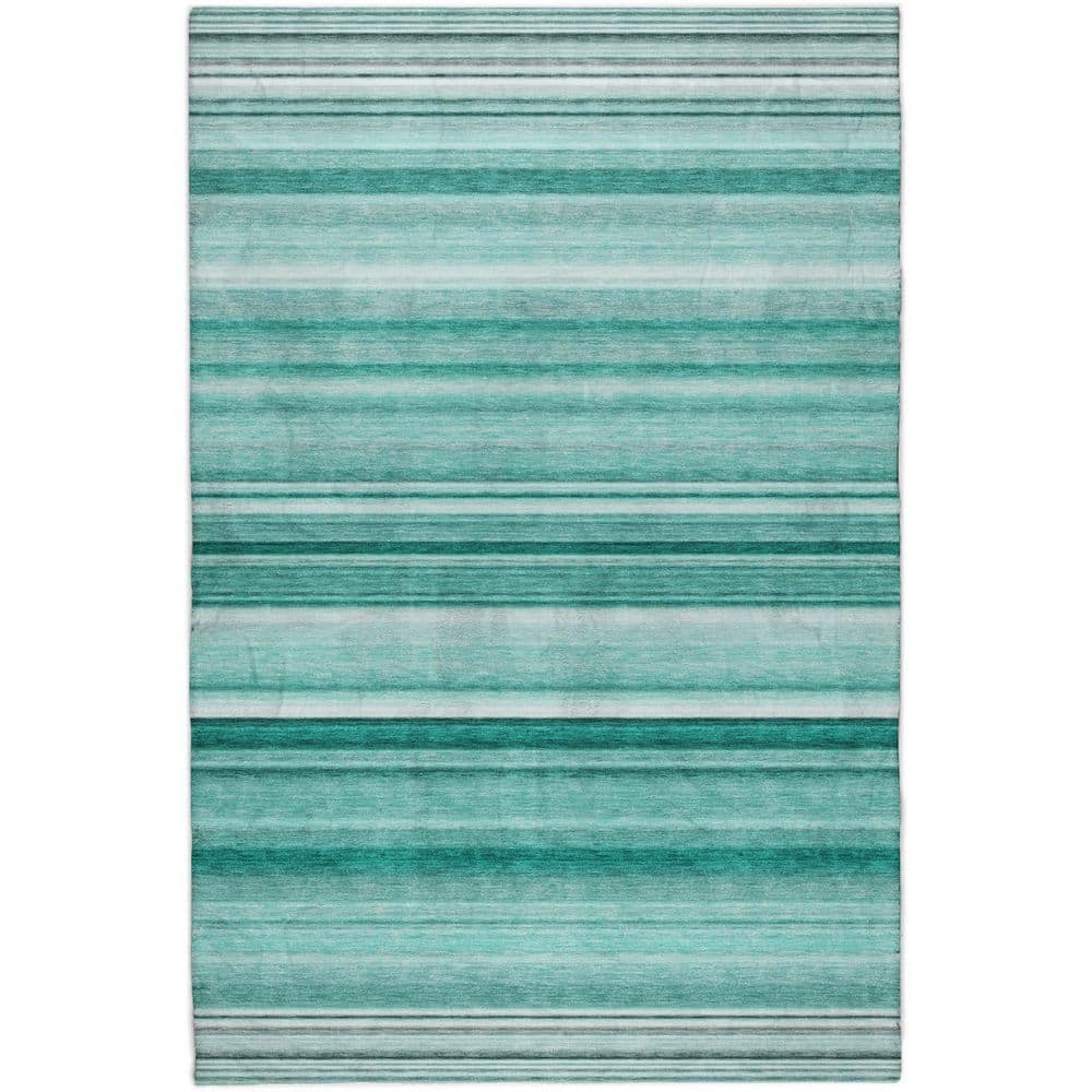 Dream Shag Premium Machine Washable Abstract ADS529 Aqua 5 ft. x 7 ft. 6 in. Area Rug price history on PriceWatchPro