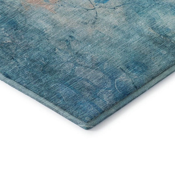 Mayfield Premium Machine Washable Abstract AMF2032 Blue 2 ft. x 3 ft. Accent Rug