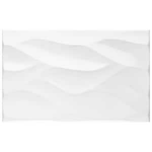 More Natur Glossy White 9-7/8 in. x 15-3/4 in. Ceramic Wall Take Home Tile Sample