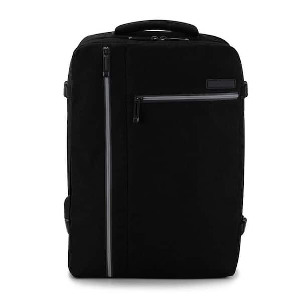 Travel Select Grayville 16.5 in. Black Multifunctional Expandable Tech Backpack with USB Port