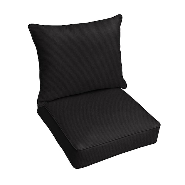 SORRA HOME 27 x 29 x 5 (2-Piece) Deep Seating Outdoor Dining Chair Cushion in ETC Coal