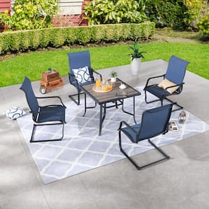 5-Piece Square Metal Outdoor Dining Set