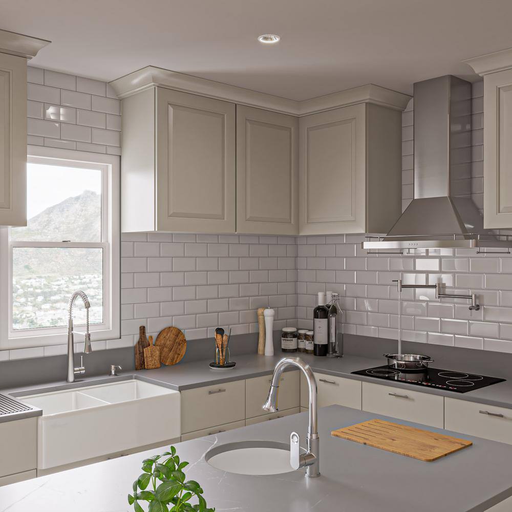 White 33" Double Bowl Fireclay Farmhouse Workstation Sink