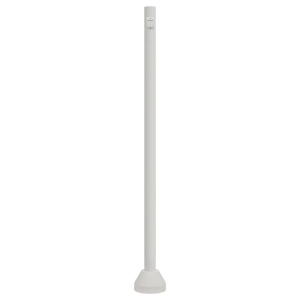 SOLUS 6 ft. White Outdoor Lamp Post with Convenience Outlet fits 3 in. Post Top Fixtures