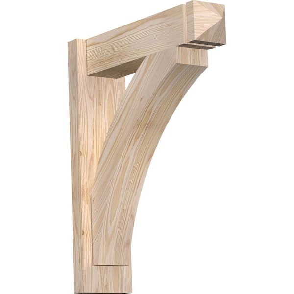 Ekena Millwork 6 in. x 24 in. x 20 in. Douglas Fir Thorton Arts and Crafts Smooth Outlooker