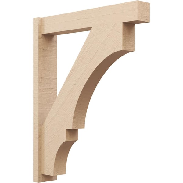 Ekena Millwork 6 in. x 40 in. x 32 in. Balboa Block Rough Cedar Woodgrain Timberthane Polyurethane Outlooker, Primed Tan