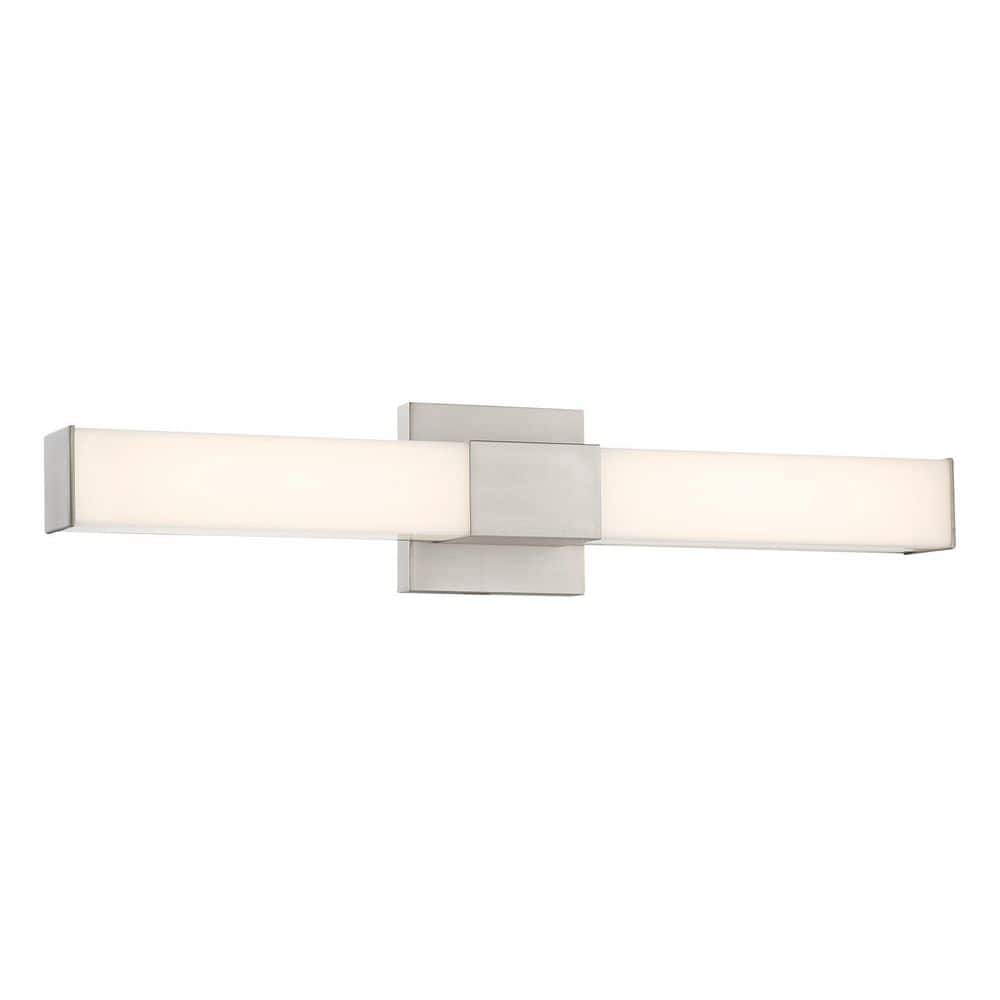 Vantage 24-in Brushed Nickel Rectangle CCT LED Bath with White Acrylic Shade price history on PriceWatchPro