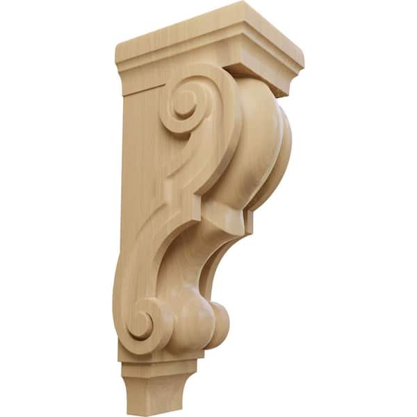 Ekena Millwork 7-1/2 in. x 6 in. x 18 in. Unfinished Wood Cherry Extra Large Traditional Corbel