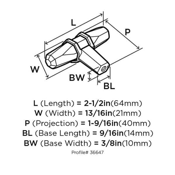 London 2 1/2" Length Bar Knob