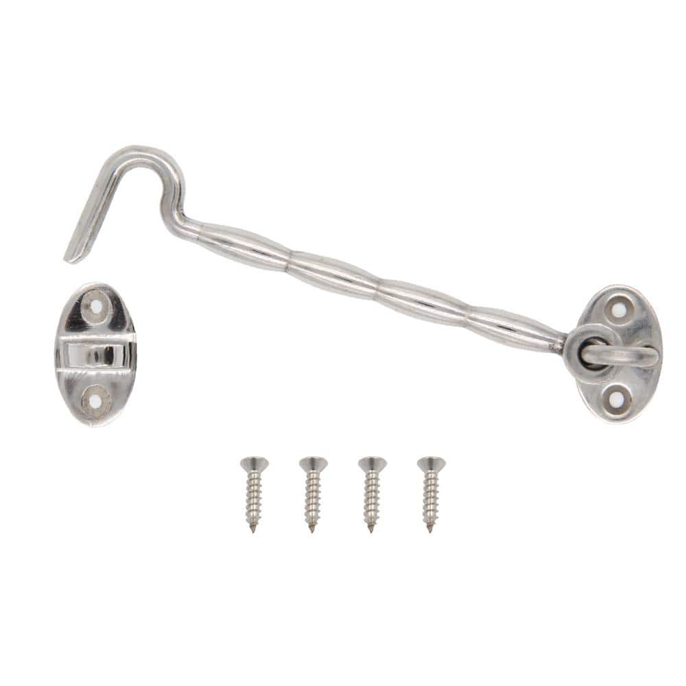 Heavy Duty Silver Metal Hook and Eye Set on Black or White 100