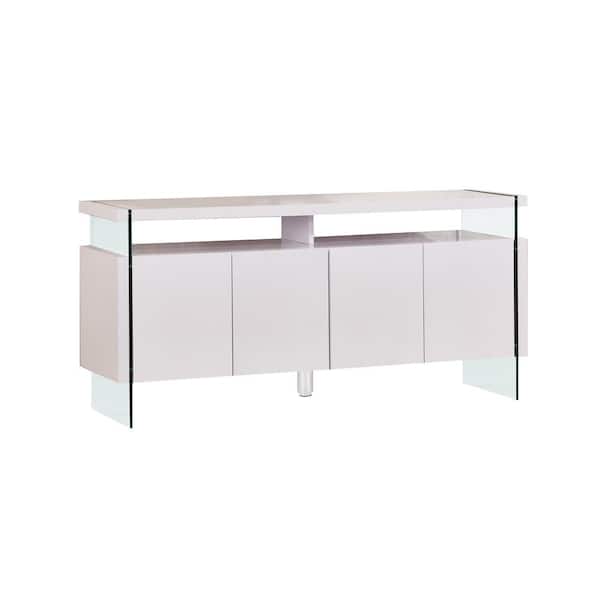 Best Quality Furniture Carly High Gloss White Lacquer 18