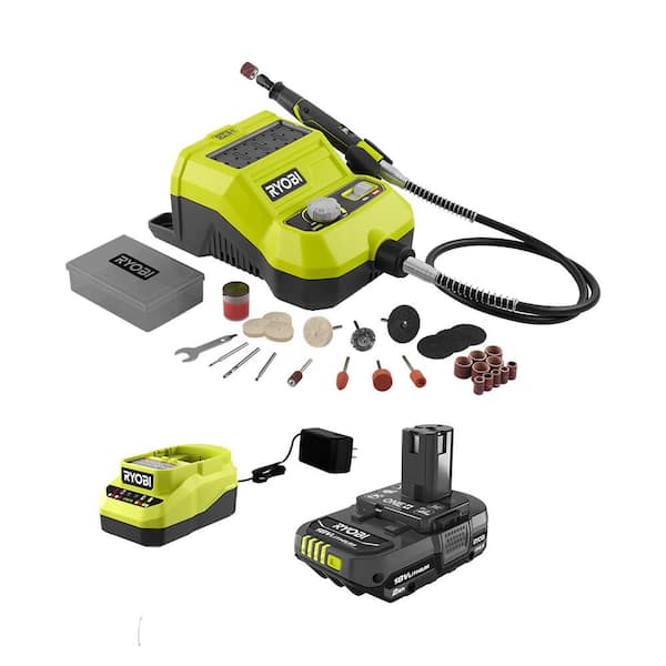 RYOBI ONE+ 18V Cordless Rotary Tool with  Ah Battery and Charger  P460-PSK005 - The Home Depot