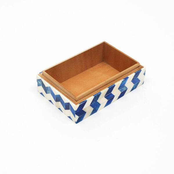 ４boxes detoxDETSsss ✨Beautiful Blue 4 in. x 2.5 in. Bone & MDF Decorative Storage Box
