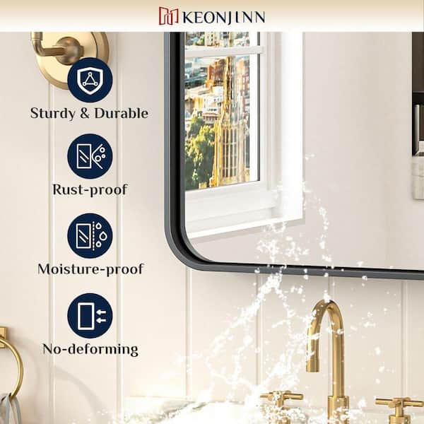 Reviews for KeonJinn 48 in. W x 36 in. H Modern Rectangular Black