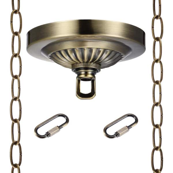 EKIEUDL 4.75 in. Chandelier Canopy Kit and Light Fixture Chain for Chandelier or Swag Light Fixtures Brass 1-Pack