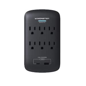6-Outlet Wall Tap Surge Protector 1 USB-C 1 USB-A