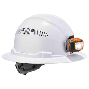 Class C Hard Hat with Full Brim Vented Ratchet Suspension LED