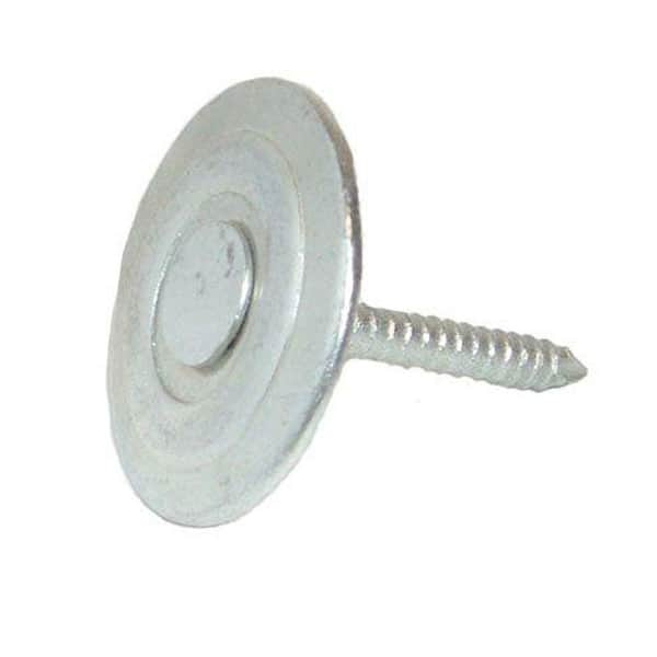 Grip-Rite #12 x 3/4 in. Electrogalvanized Ring Shank Roofing Nails with Metal Round Cap 50 lb. Box