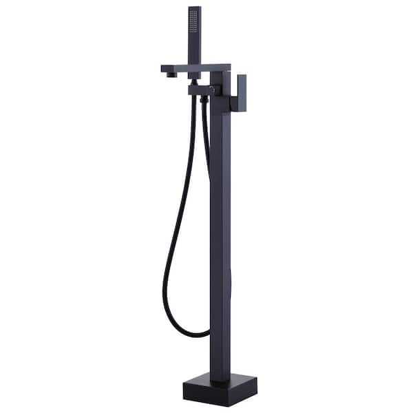 ARCORA 1-Handle Claw Foot Tub Faucet with Hand Shower in Matte Black