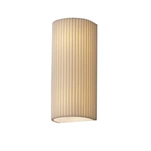 Porcelina Wall Sconce (No Metal) with Pleats Impression Faux Porcelain Resin Shade