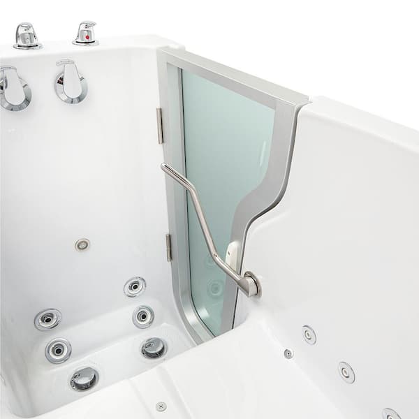 ᐅ【WOODBRIDGE 54 in. x 30 in. Left Hand Walk-In Air & Whirlpool Jets Hot Tub  With Quick Fill Faucet with Hand Shower, White High Glass Acrylic Tub with  Computer Control Panel, WB543038L-WOODBRIDGE】