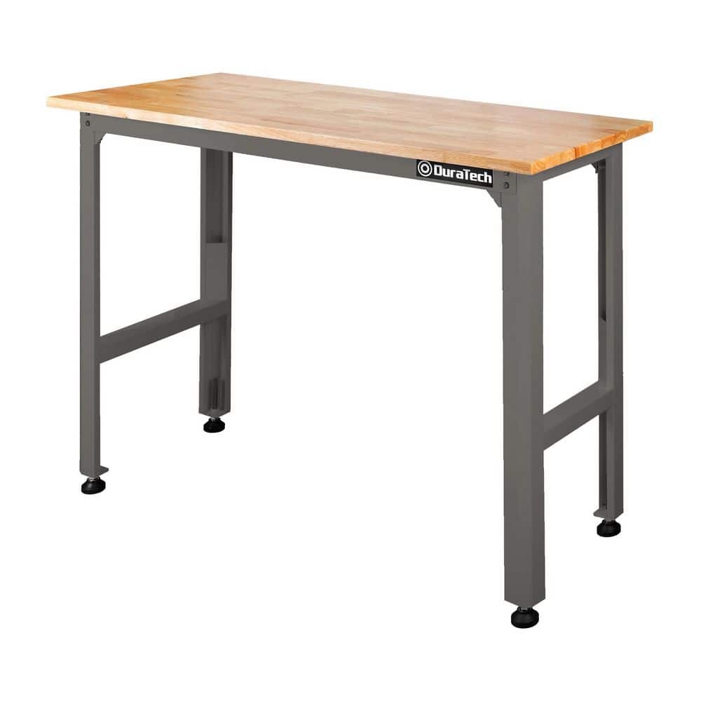 Benchwork Table DuraTech 48 in. W x 20 in. D Solid Wood Top Workbench Table in Matte ...