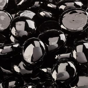 10 lbs. Midnight Black Fire Glass Beads for Indoor and Outdoor Fire Pits or Fireplaces