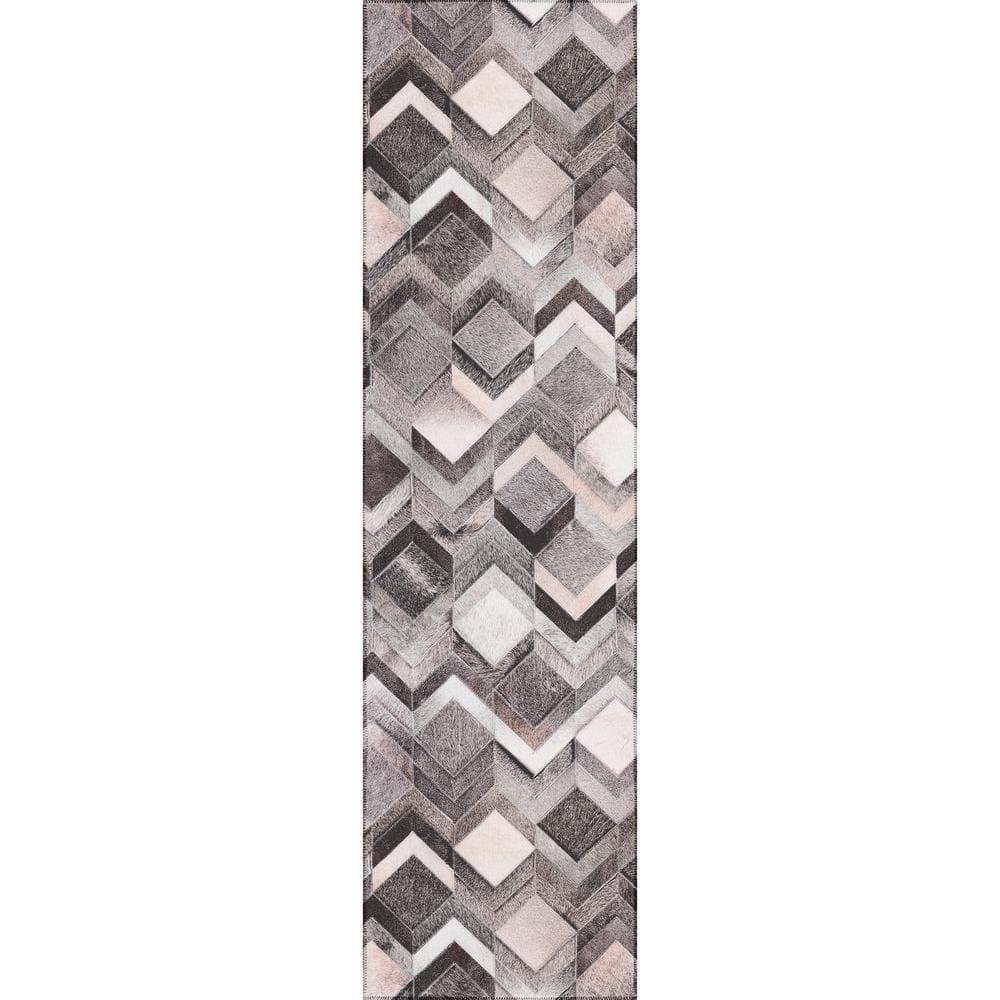 Laredo Grey 2 ft. 3 in. x 7 ft. 6 in. Indoor/Outdoor Washable Rug