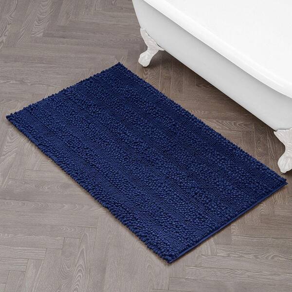 Laura Ashley Astor With TPR Backing 27 in. x 45 in. Indigo Solid