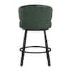 Individual green faux leather bar stool from the set.