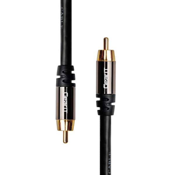 GearIt 25 ft. RCA Subwoofer Audio Cable with Gold Plated - Black (10-Pack)