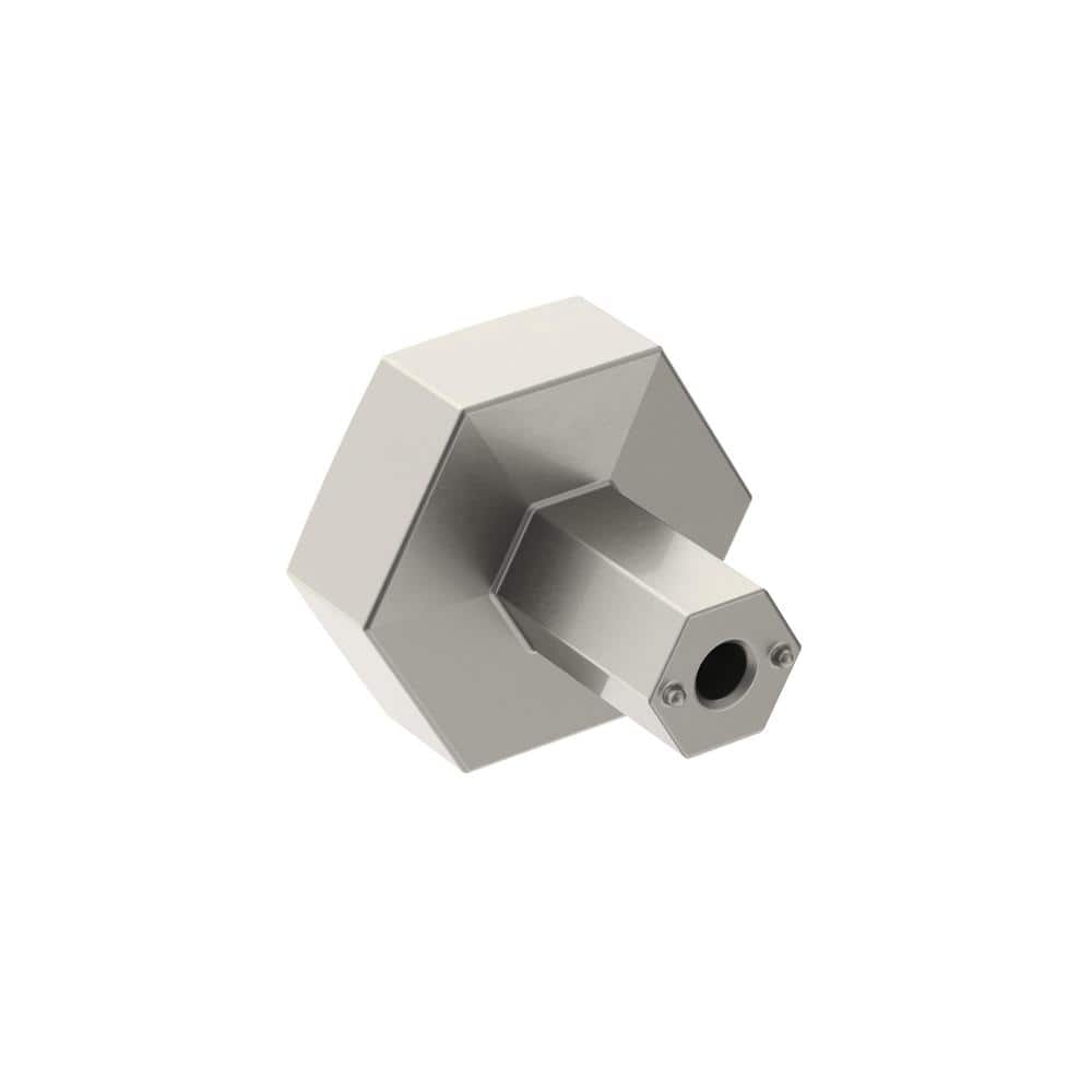 Satin Nickel Geometric Cabinet Knob with Brushed Finish