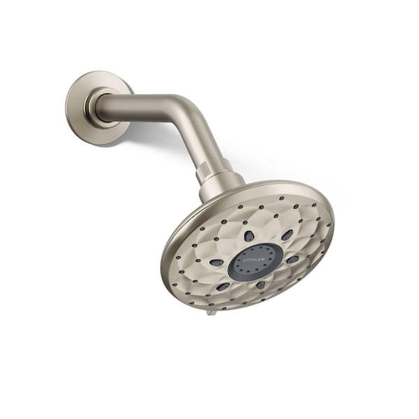 KOHLER Rosewood 6-Spray Patterns 4.9375 in. Wall Mount Fixed Shower Head in Vibrant Brushed Nickel