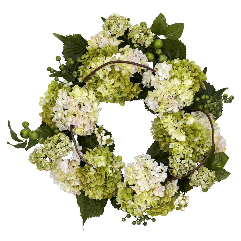 22.0 in. Artificial H Cream and Green Hydrangea Wreath price history on PriceWatchPro