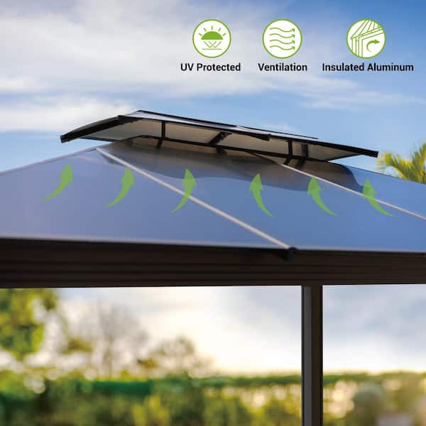 Santa Monica 10 ft. x 12 ft. Aluminum Hard Top Gazebo