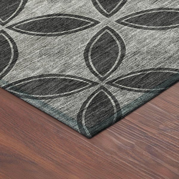 Chantille Machine Washable Indoor/Outdoor Abstract ACN2423 Black 3 ft. x 4 ft. Area Rug