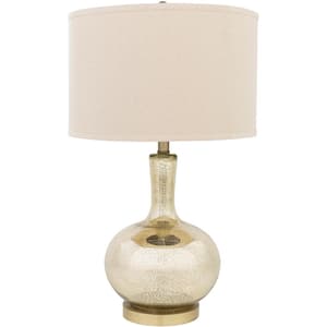 Octave 16 in. Goldtone Mercury Speckle Indoor Table Lamp