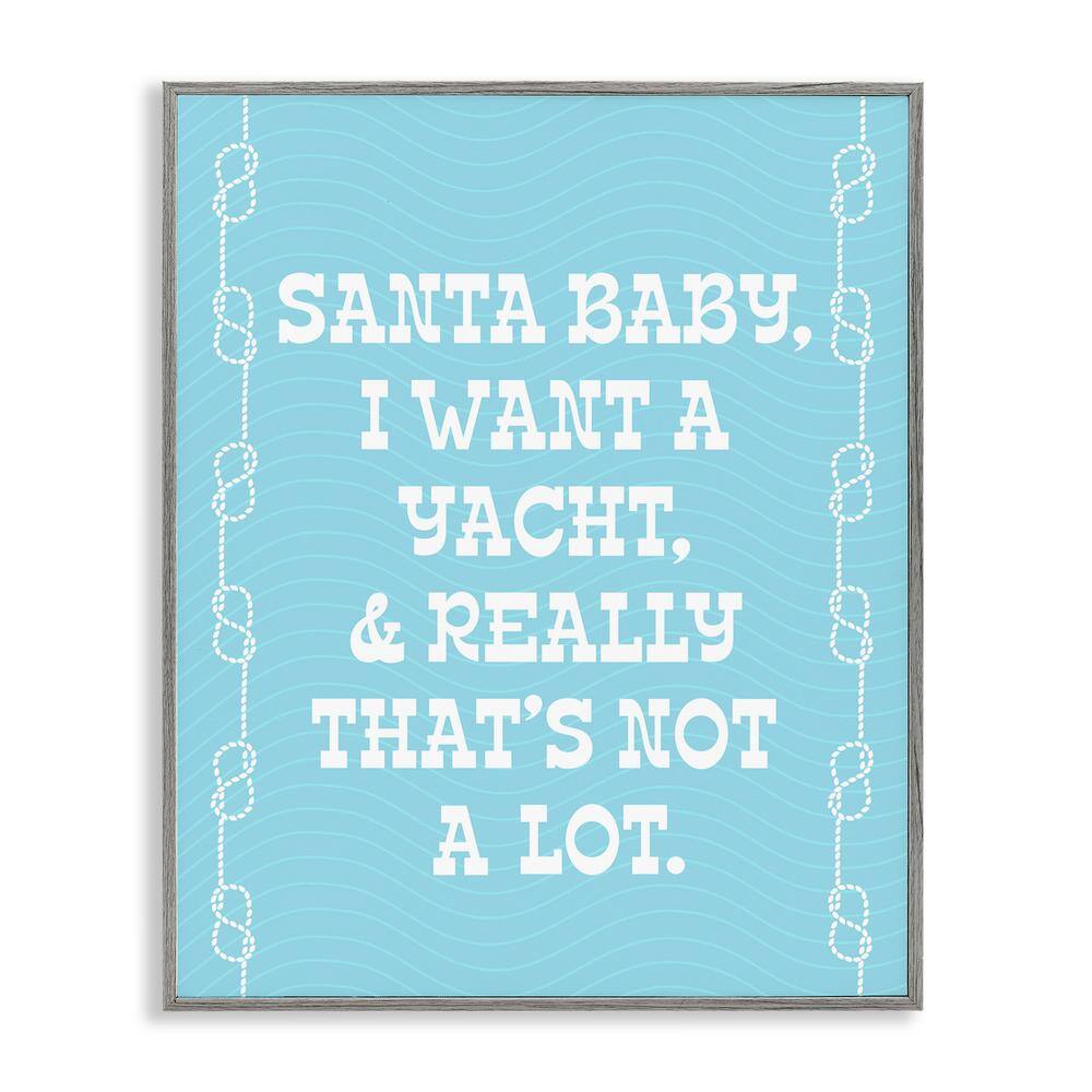 Funny Yacht For Christmas by Lil' Rue 1-Piece Framed Graphic Print Typography Poster Art Print 14 in. x 11 in. price history on PriceWatchPro