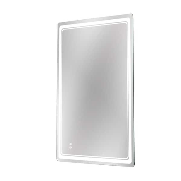 WallBeyond 27 in. W x 36 in. H 3-Tone Modern Style Frameless Rectangular LED Vanity Interior Design Wall Mirror