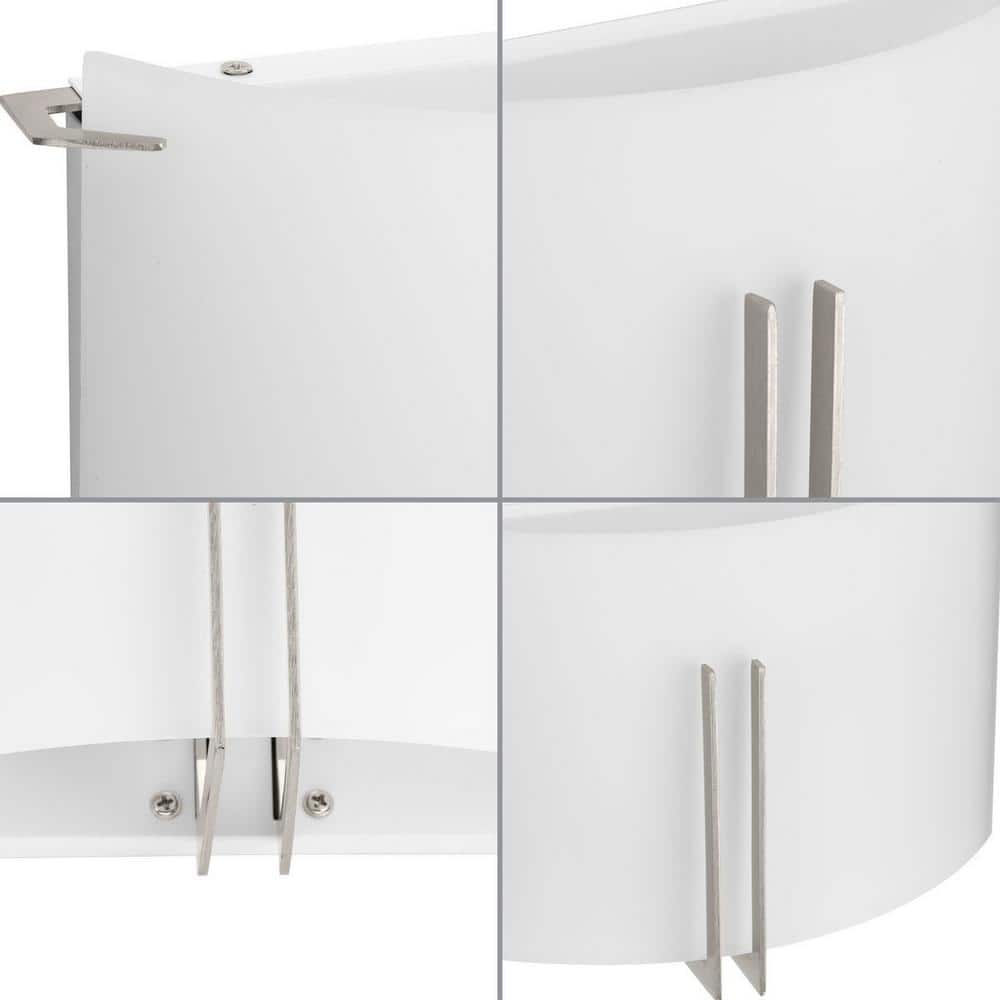 Modern Brushed Nickel 12" Two-Light Wall Sconce with Etched Glass