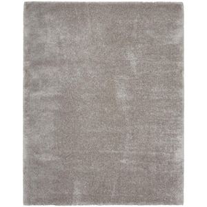 Luxurious Shag Silver 8 ft. x 10 ft. Plush Glam Contemporary Shag Area Rug