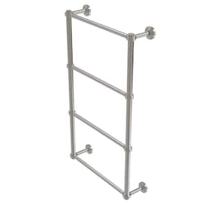 Waverly Place Collection 24 in. Wall Mounted 4 Tier Ladder Towel Bar with Groovy Detail in Satin Nickel