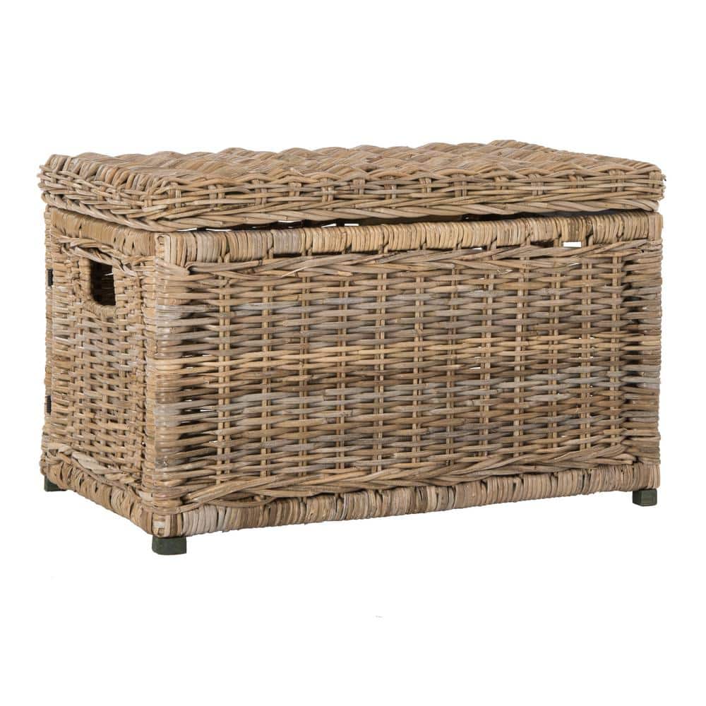 Elijah Natural Wicker Storage Trunk with Removable Lid