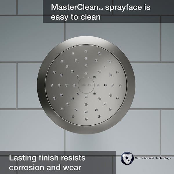 MOEN Attune 8-Spray Patterns, 4 in. Wall Mount Fixed Shower Head in Spot  Resist Brushed Nickel 218W0SRN - The Home Depot
