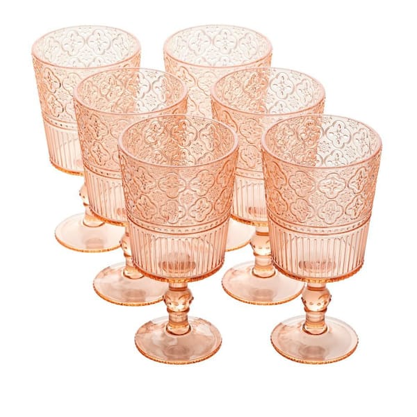 Victoria 14 oz. Blush Acrylic All Purpose Goblet (Set of 6)